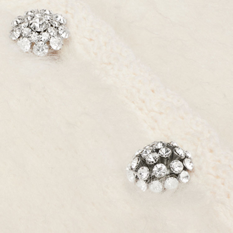 Purchase (W) 셀린 FW23 솔리드 컬러 롱슬리브 니트 가디건 - 오프 화이트 2AD9D440U-01OW