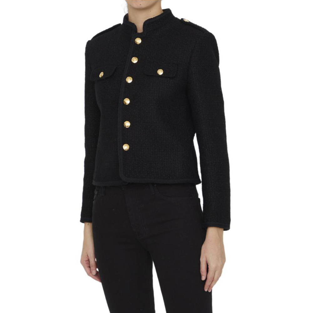 (Women) CELINE FW23  Solid Color Single-Breasted Casual Jacket Black. 2V99P764L-38NO