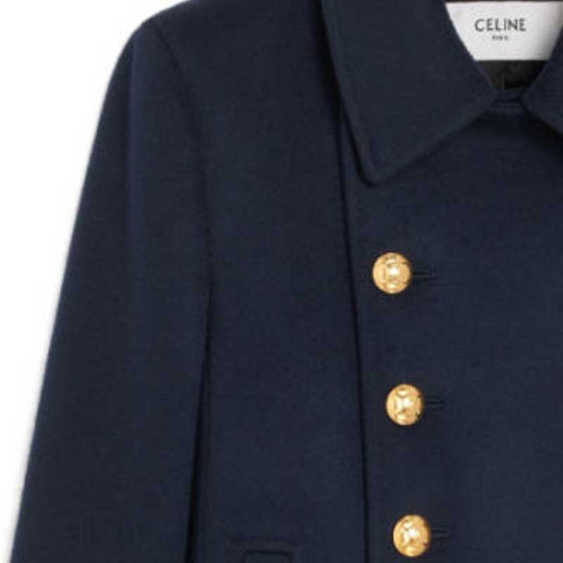 (Women) CELINE FW23  Solid Double-Breasted Casual Jacket - Dark Blue 2M16B998K-07MR 圖 5