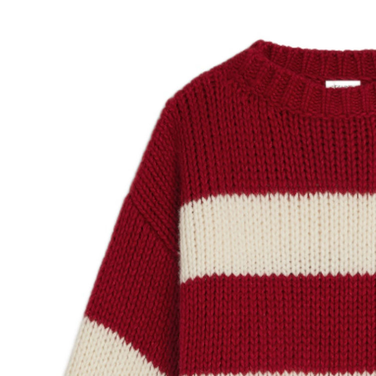 Shop (W) Jersey de Punto a Rayas Rojo Blanco CELINE FW23 Ajuste Casual Suelto 2ADC4932V-01LV