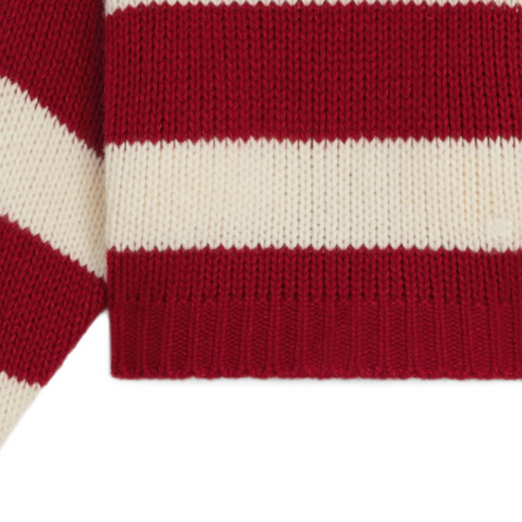 Sizing (W) Jersey de Punto a Rayas Rojo Blanco CELINE FW23 Ajuste Casual Suelto 2ADC4932V-01LV