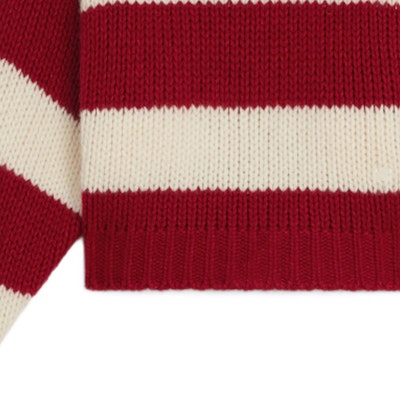 (W) Jersey de Punto a Rayas Rojo Blanco CELINE FW23 Ajuste Casual Suelto 2ADC4932V-01LV Sizing (W) Jersey de Punto a Rayas Rojo Blanco CELINE FW23 Ajuste Casual Suelto 2ADC4932V-01LV