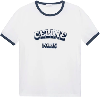 (W) CELINE FW23 Baju-T Putih Lengan Pendek dengan Cetakan Logo. 2X36H671Q-01MA Buy (W) CELINE FW23 Baju-T Putih Lengan Pendek dengan Cetakan Logo. 2X36H671Q-01MA
