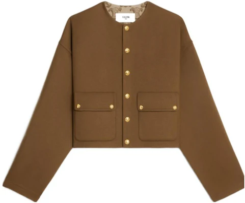 (W) Celine FW23 棕色純色圓領休閒外套 2V29N393T-03TC Order (W) Celine FW23 棕色純色圓領休閒外套 2V29N393T-03TC