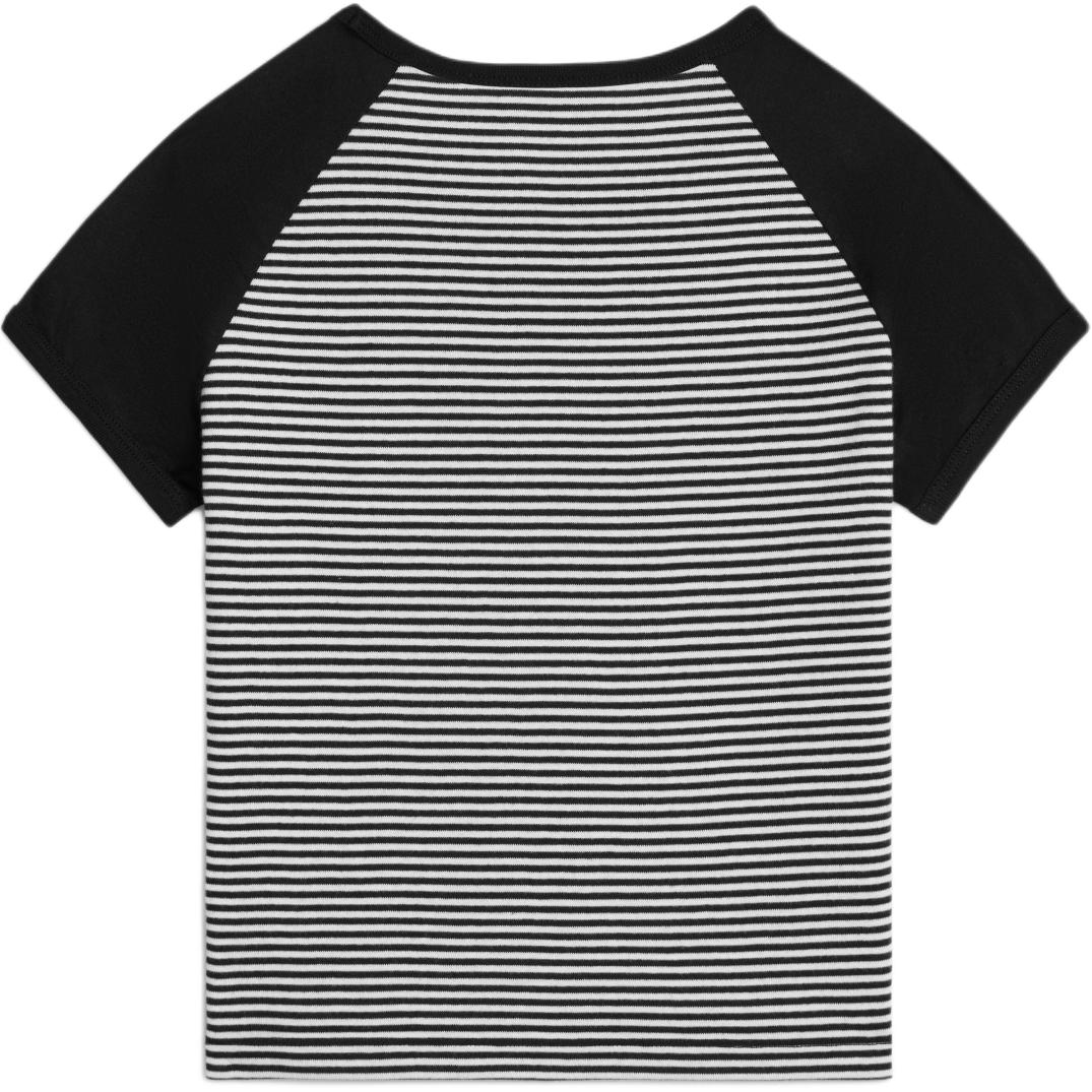 Lookbook (W) CELINE FW24 黑色条纹Logo修身短袖T恤。 2X48N615Z-38BY