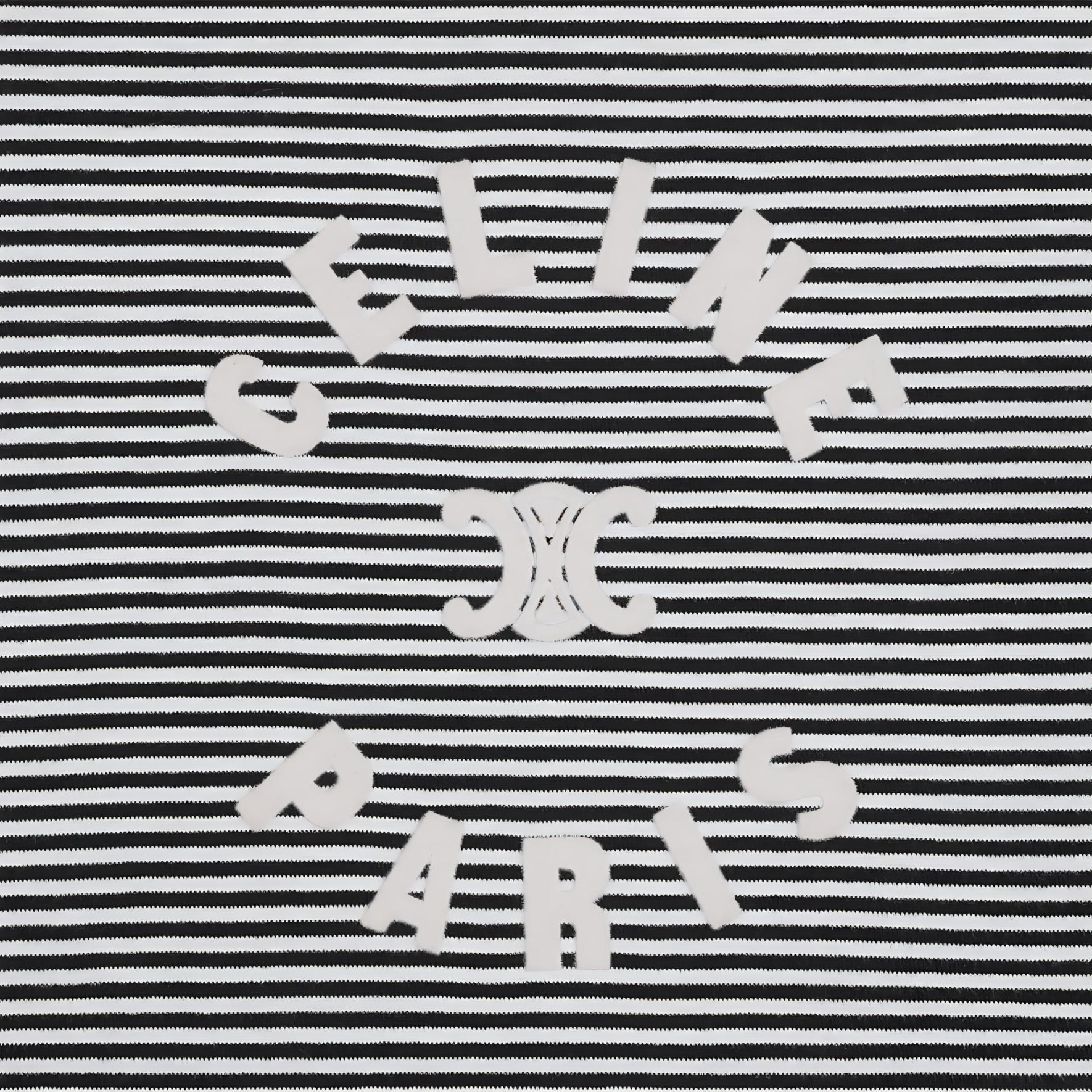 Purchase (W) CELINE FW24 黑色条纹Logo修身短袖T恤。 2X48N615Z-38BY