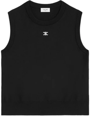 (Women) Celine FW25 Fine Wool Ribbed Trim Crewneck Vest RX0I70100-38NO Buy (Women) Celine FW25 Fine Wool Ribbed Trim Crewneck Vest RX0I70100-38NO