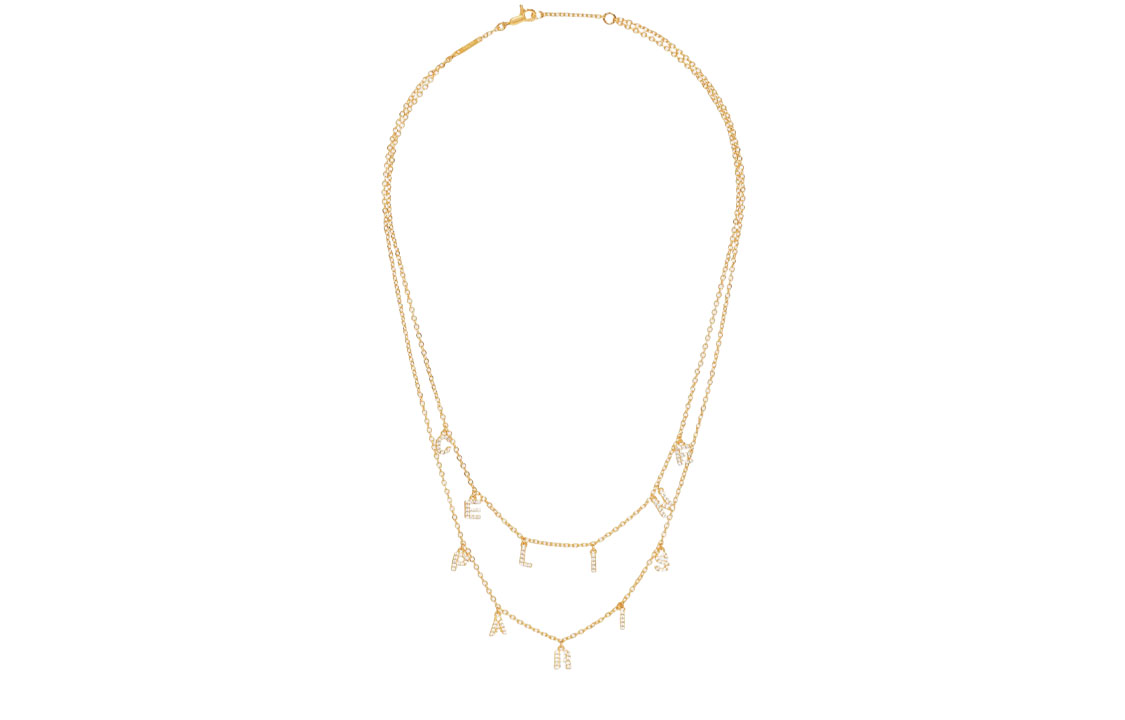 Lookbook (W) 셀린느 골드 패션 여성 캐주얼 만능 목걸이. 46X476BZI-35OR