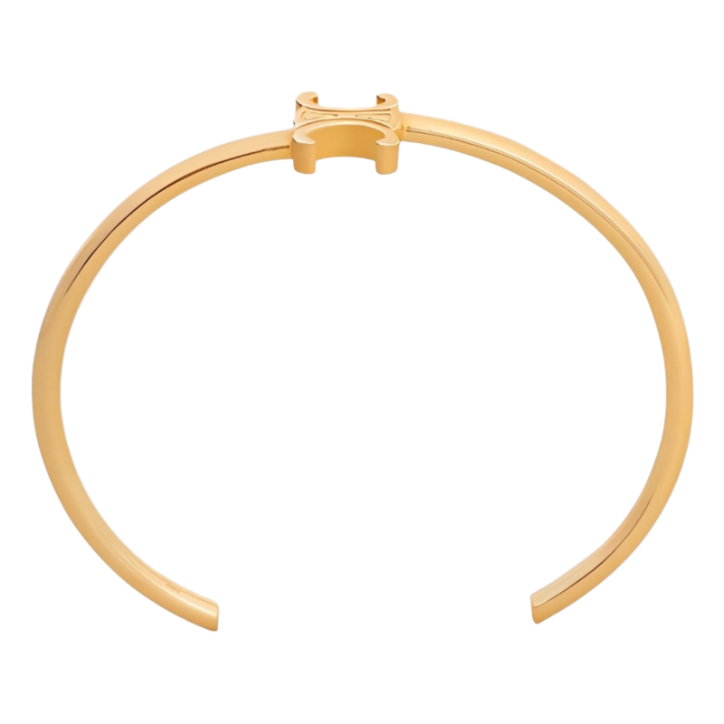(Women) CELINE Graphic Design Adjustable Brass Bracelet for Women - Gold. 460PQ6BRA35OR