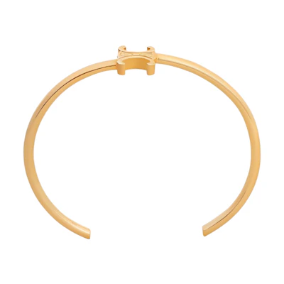 (Women) CELINE Graphic Design Adjustable Brass Bracelet for Women - Gold. 460PQ6BRA35OR