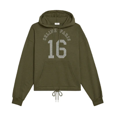 (Women) CELINE Green Alphabet Print Hoodie. 2Y426450I-02DO