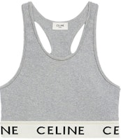 (Women) CELINE Grey Knit Logo Letter Sports Tank Top 2A67L372N-10GO (Women) CELINE Grey Knit Logo Letter Sports Tank Top 2A67L372N-10GO
