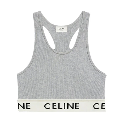 (Women) CELINE Grey Knit Logo Letter Sports Tank Top 2A67L372N-10GO