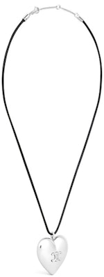 (W) CELINE Kalung Liontin Geometris Hati Wanita Perak/Hitam Kuningan Cotton. 460YO6BCO.36SB Shop (W) CELINE Kalung Liontin Geometris Hati Wanita Perak/Hitam Kuningan Cotton. 460YO6BCO.36SB