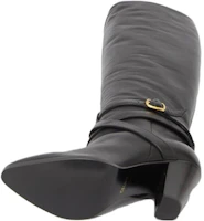 Shop CELINE 賽琳 皮革 百搭舒適 高筒靴 女款 黑色
