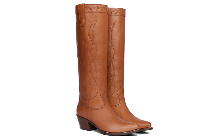 Lookbook (W) 셀린느 브라운 카프스킨 하이탑 부츠 342833190C.03HN