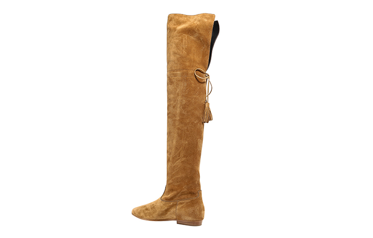 Lookbook (W) CELINE Sepatu Boot Tinggi 'Suede Coklat' 339703117C.19TO
