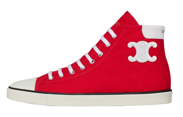 (W) CELINE High-Top Lace-Up Sneaker 'Bright Red'