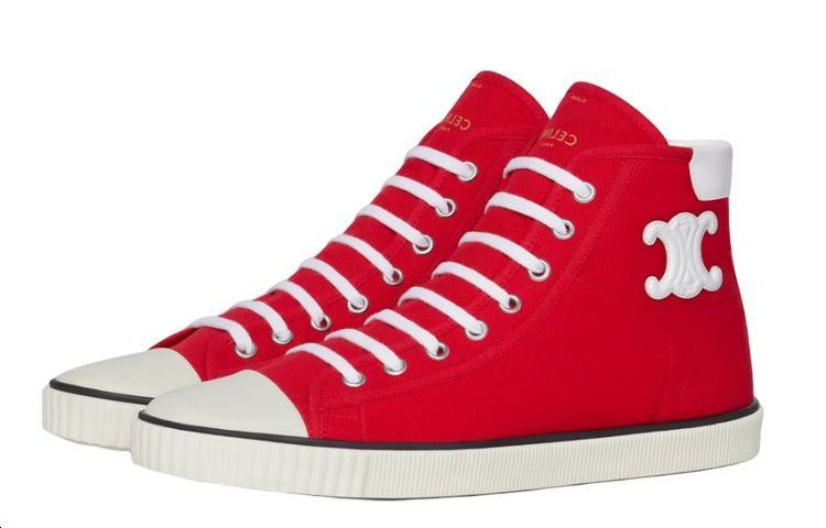 (W) CELINE High-Top Lace-Up Sneaker 'Bright Red' 圖 3