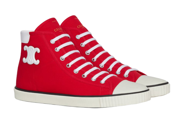 (W) CELINE High-Top Lace-Up Sneaker 'Bright Red' 圖 4