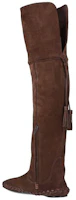 Purchase (W) CELINE Kasut Tinggi Tanpa Tali 'Coklat Suede' 342253118C.19DK