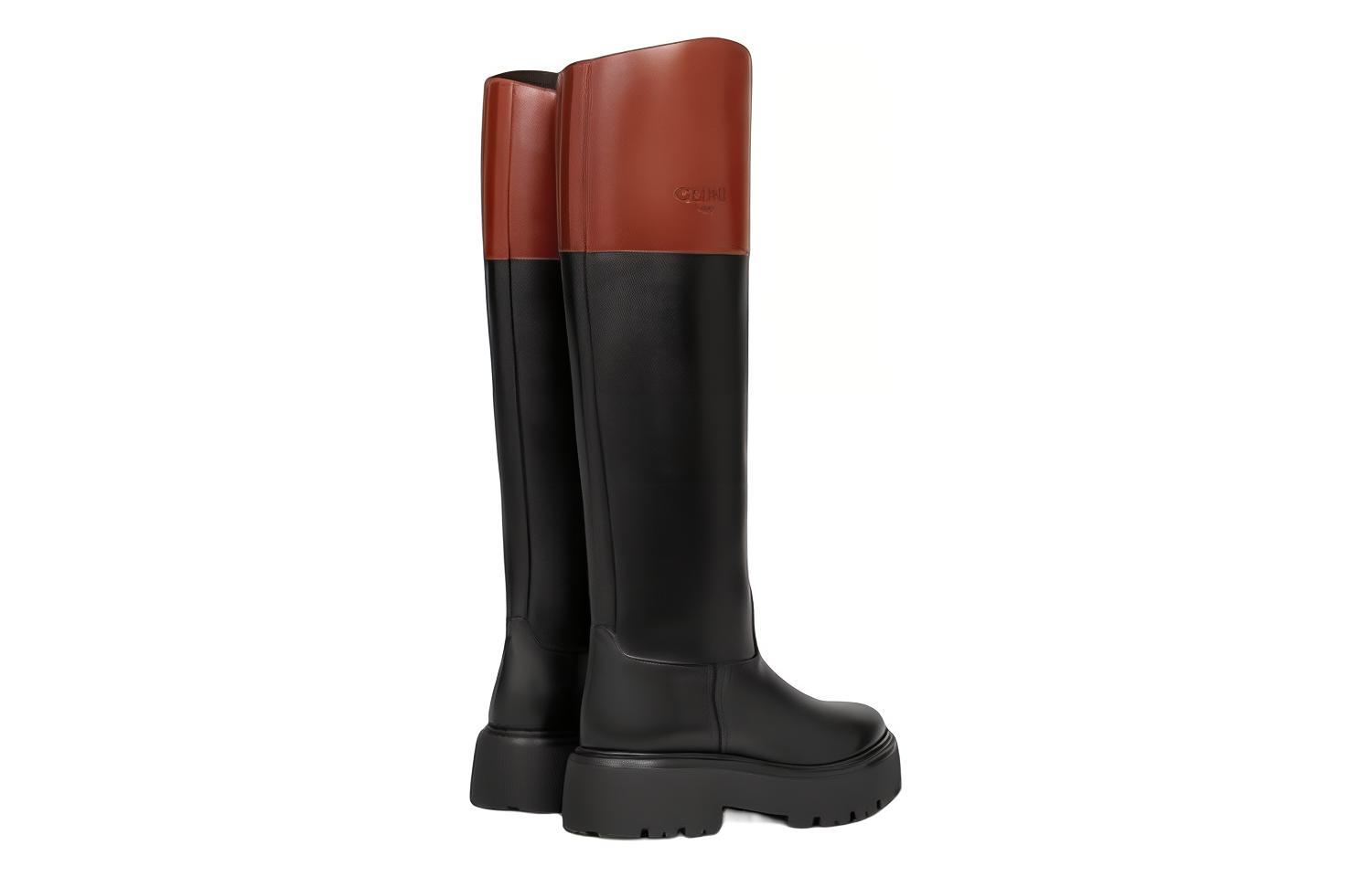 Lookbook (W) CELINE Hoge Slip-On Laarzen ''Zwart Bruin'' 351443755C.38NM