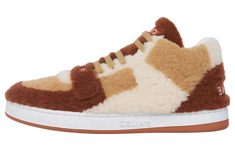 (Women) CELINE High-Top Sneaker 'Red Brown Wool' 350883735C.19ED