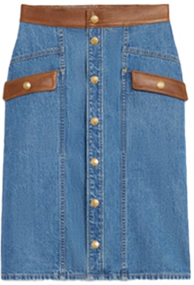 (Women) CELINE High-Waist Denim Skirt Blue FW21 Collection. 2S115459N-07UO Order (Women) CELINE High-Waist Denim Skirt Blue FW21 Collection. 2S115459N-07UO