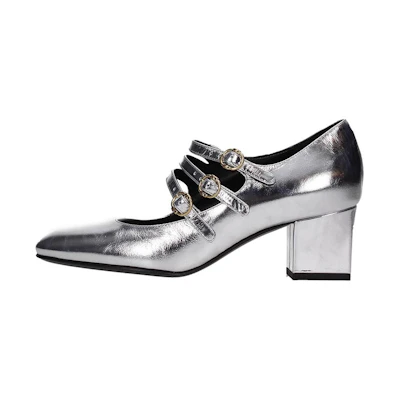 (W) CELINE High Heel 'Silver Leather'