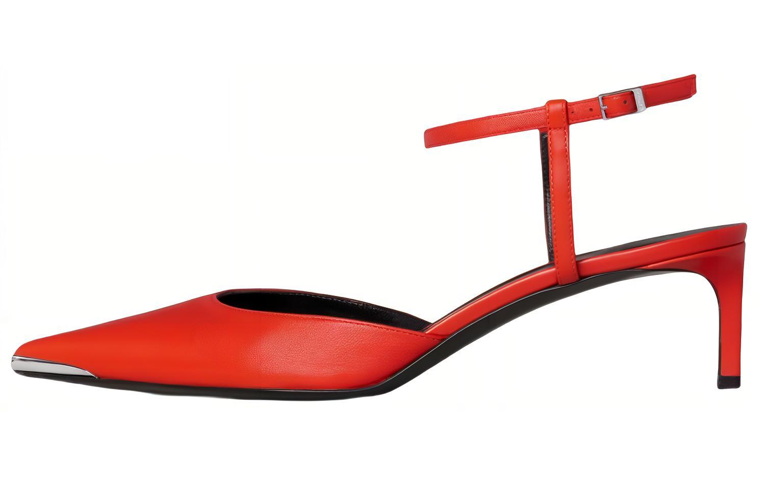 (Women) CELINE Kitten Heel Sandal 'Red Leather Fashion' 347853010C.20BI