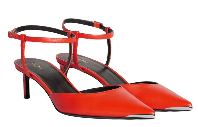 Lookbook (W) CELINE Kasut Tumit Kucing 'Fesyen Kulit Merah' 347853010C.20BI