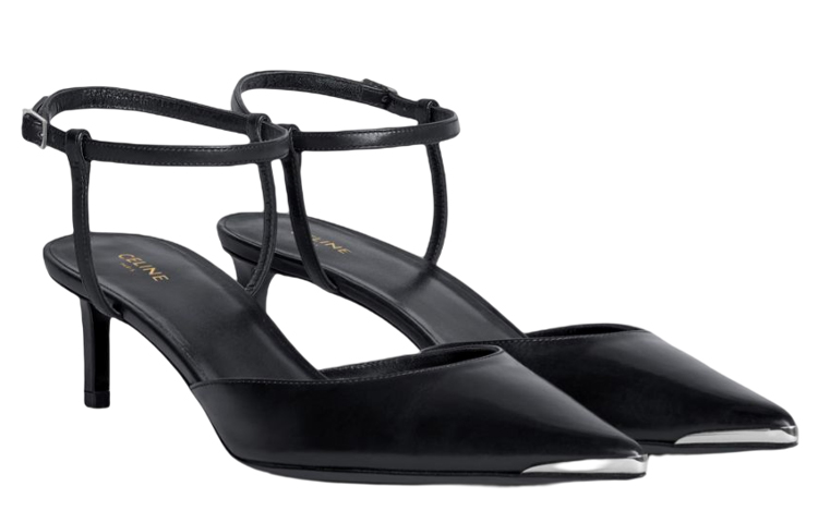 (W) CELINE Kitten High Heel Sandals 'Black Leather' 圖 3