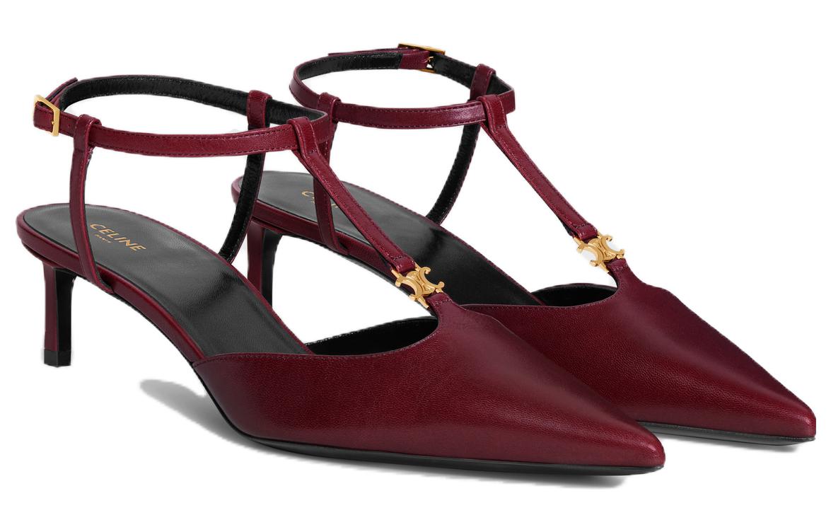 Lookbook CELINE賽琳 KITTEN TRIOMPHE 小羊皮 尖頭高跟 舒適百搭 防滑耐磨 細跟 高跟鞋 5cm 女款