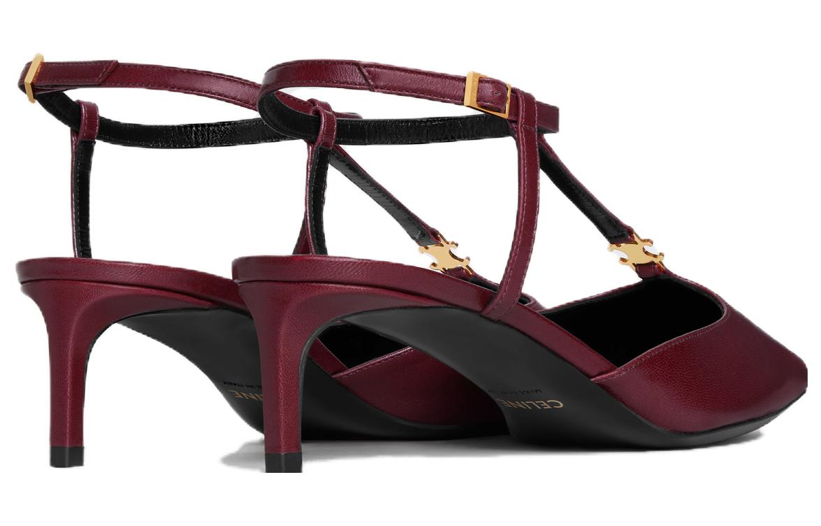 Shop CELINE賽琳 KITTEN TRIOMPHE 小羊皮 尖頭高跟 舒適百搭 防滑耐磨 細跟 高跟鞋 5cm 女款