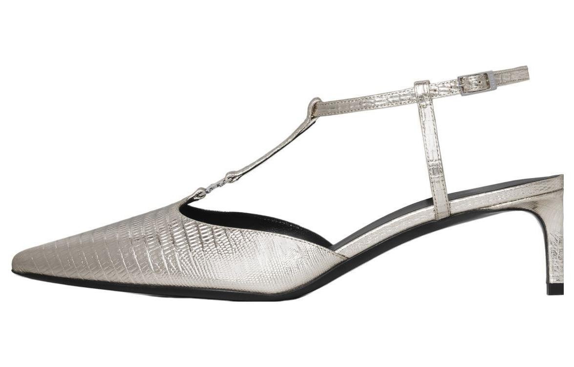 (Women) CELINE Kitten Triomphe T-Bar 'Silver' 352193304C.36PN