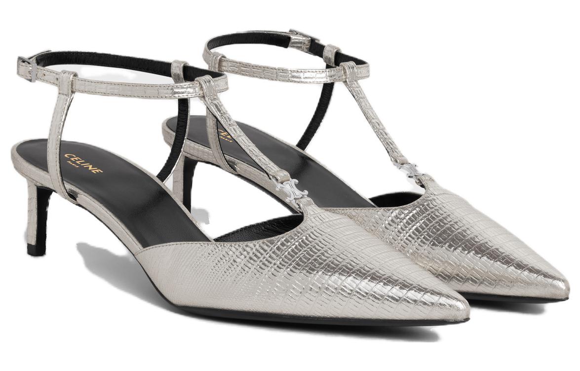Lookbook (Women) CELINE Kitten Triomphe T-Bar 'Silver' 352193304C.36PN