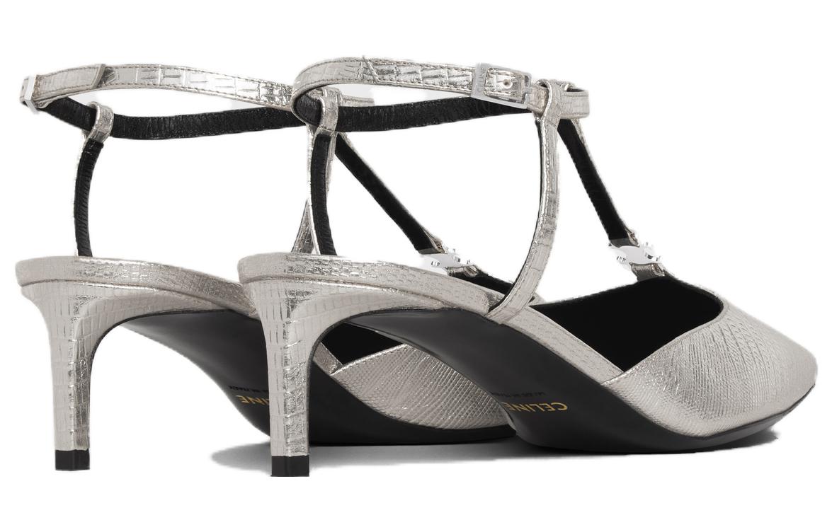Shop (Women) CELINE Kitten Triomphe T-Bar 'Silver' 352193304C.36PN