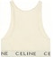 Lookbook (W) 셀린 로고 니트 스포츠 탱크탑 - 오프 화이트. 2A68L372N-01OW