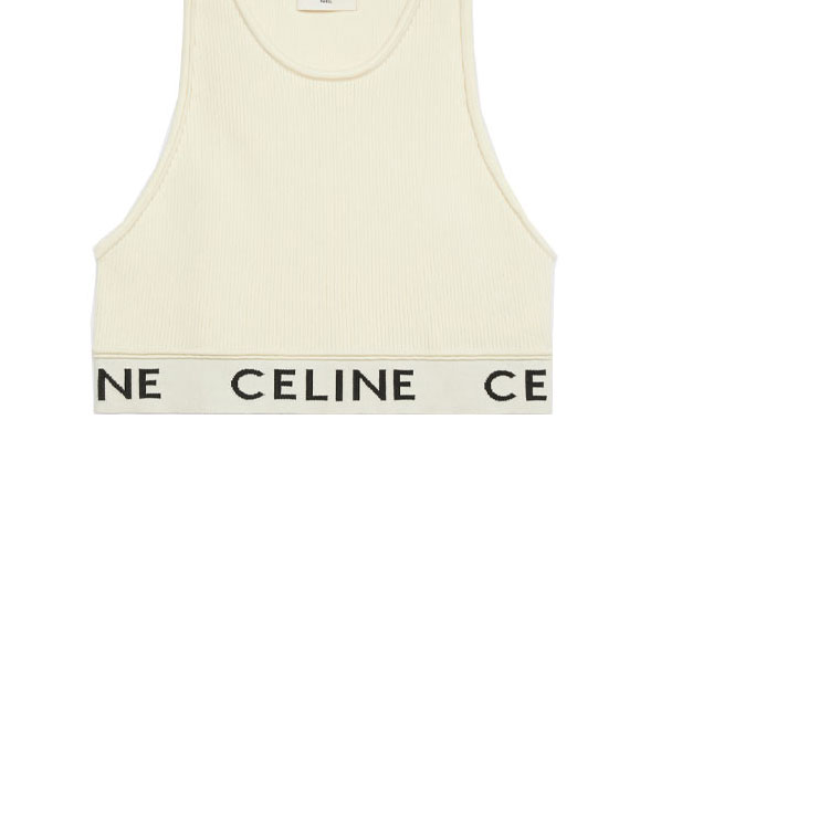 Purchase (W) 셀린 로고 니트 스포츠 탱크탑 - 오프 화이트. 2A68L372N-01OW
