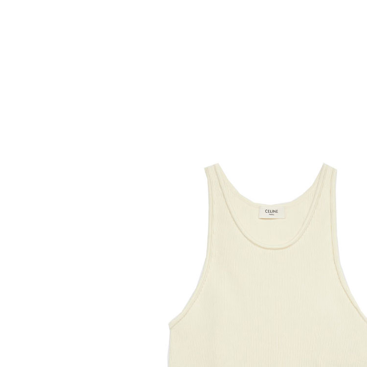 Sizing (W) 셀린 로고 니트 스포츠 탱크탑 - 오프 화이트. 2A68L372N-01OW