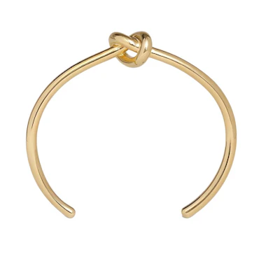 (Women) CELINE Knot Open Design Gold-Tone Brass Bracelet. 46P466BRA.35OR