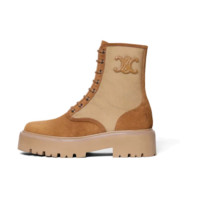 (W) CELINE Lace-Up Short Boot 'Dark Beige'