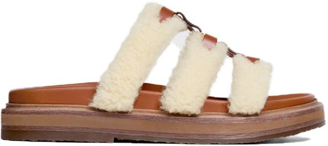 (W) CELINE Sandal Kulit Domba Warna Coklat Tan 357283919C.03TV Order (W) CELINE Sandal Kulit Domba Warna Coklat Tan 357283919C.03TV