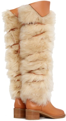 (Women) CELINE Leather and Shearling Tall Boots 'Tan' 340014240C.04LU Shop (Women) CELINE Leather and Shearling Tall Boots 'Tan' 340014240C.04LU