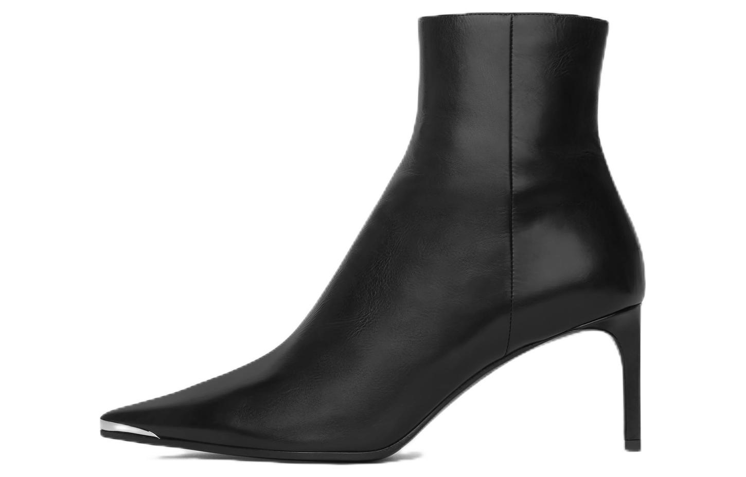(W) CELINE Leather Ankle Boot 'Black Fashion Heel'