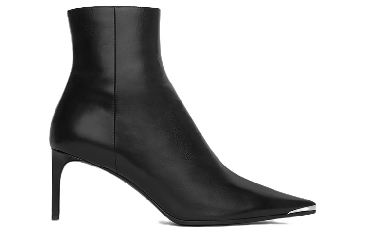 (W) CELINE Leather Ankle Boot 'Black Fashion Heel' 圖 2