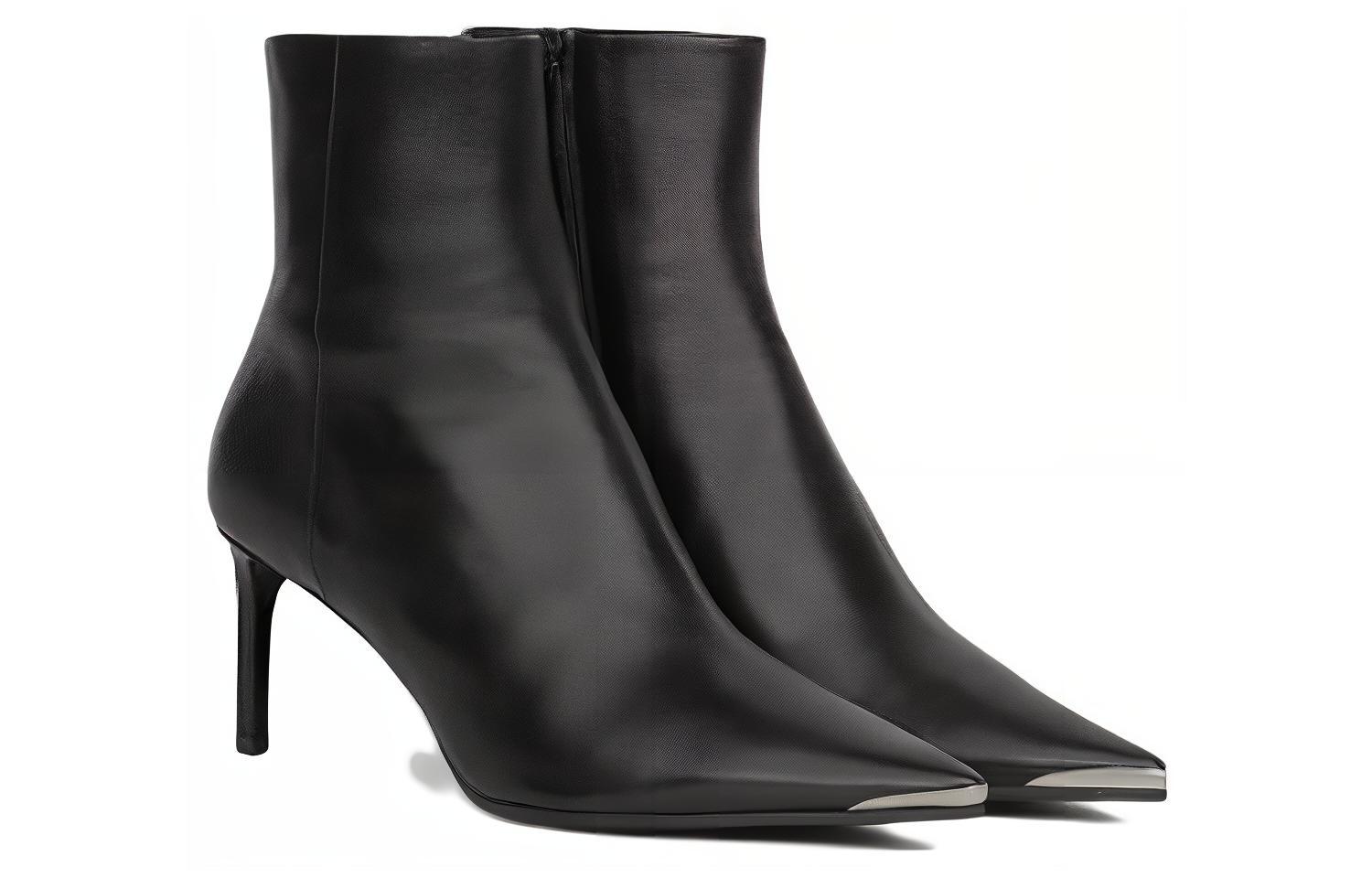 (W) CELINE Leather Ankle Boot 'Black Fashion Heel' 圖 3