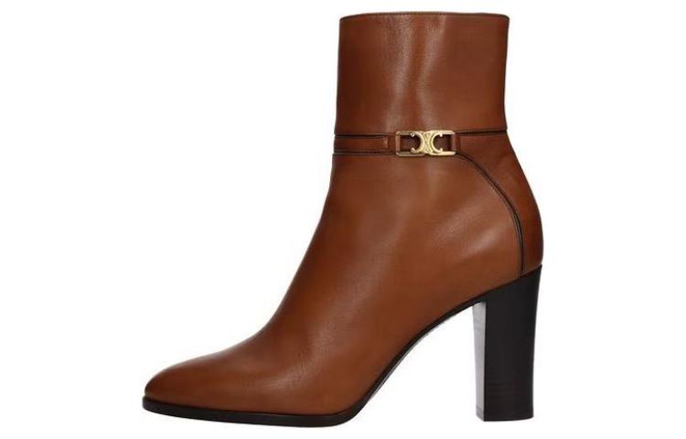 (Women) CELINE Leather Ankle Boot 'Brown' 336543190C.18TO