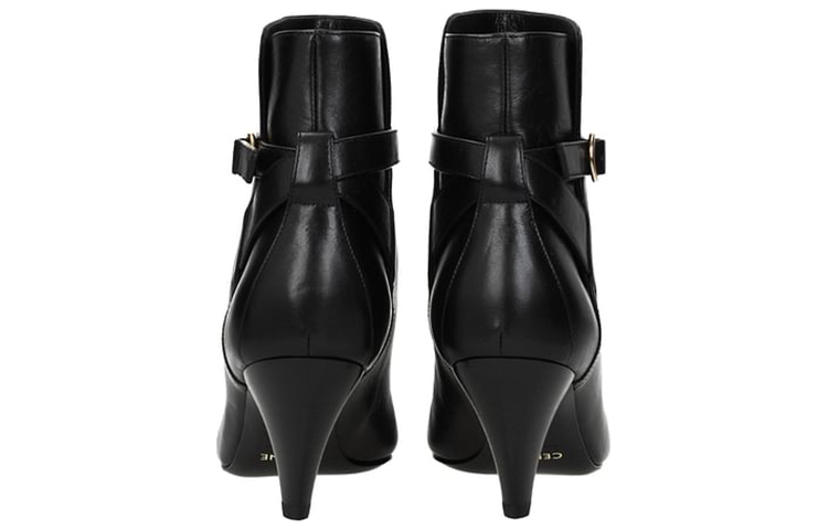 Shop (W) セリーヌ レザーアンクルブーツ  "最先端ブラック" 332573190C.38NO