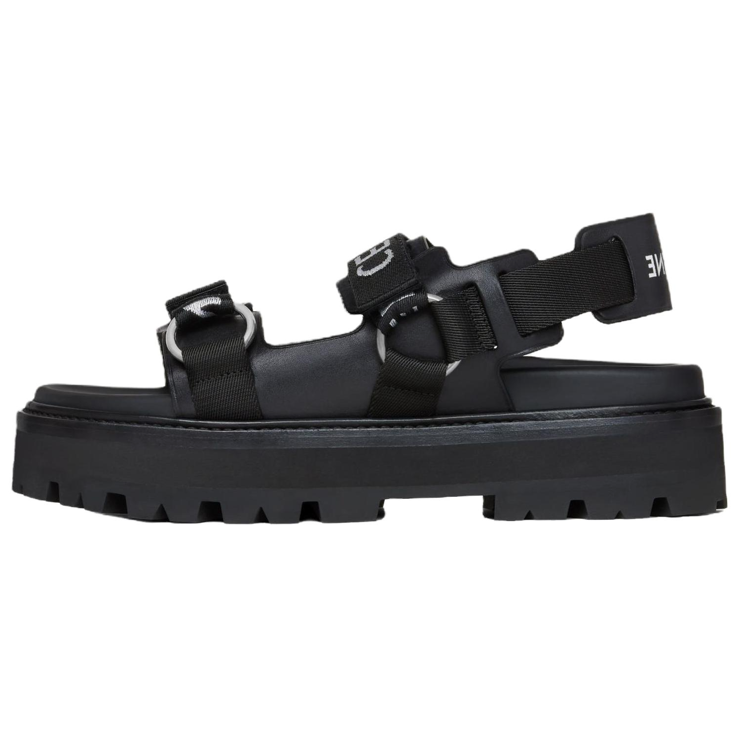 (Women) CELINE Leather Block Heel Sandals Black 345583620C.38NO (No Original Shoe Box)